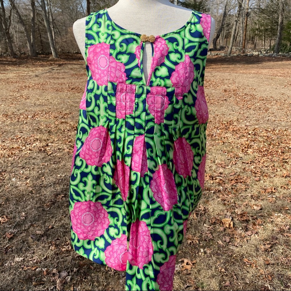 Lilly Pulitzer Pink & Green Floral Tank Top